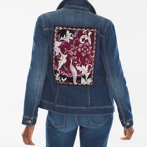 Chico’s Petite Denim Embroidered Jacket